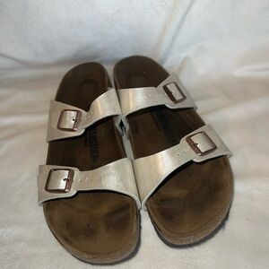 Birkenstock Sandals in Gold and Brown